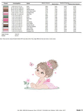 Carica l&#39;immagine nel visualizzatore di Gallery, Baby girl embroidery designs - Ballerina embroidery design machine embroidery pattern - Girl with butterfly embroidery - instant download
