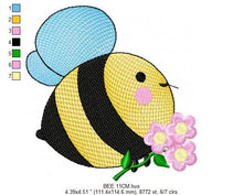 Charger l&#39;image dans la galerie, Bee embroidery design - Honey Bees embroidery designs machine embroidery pattern - Baby girl embroidery - honey bee design - Save the bees
