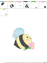 Load image into Gallery viewer, Bee embroidery design - Honey Bees embroidery designs machine embroidery pattern - Baby girl embroidery - honey bee design - Save the bees
