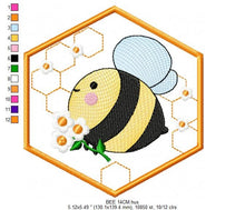 Cargar imagen en el visor de la galería, Bee embroidery design - Honey Bee embroidery designs machine embroidery pattern - Baby girl embroidery file - honey bee design pes jef hus
