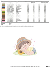 Carica l&#39;immagine nel visualizzatore di Gallery, Baby boy embroidery design - Boy with hat embroidery designs machine embroidery pattern - Kid sleeeping with sunflower embroidery download
