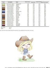 Cargar imagen en el visor de la galería, Cowgirl embroidery designs - Cowboy embroidery design machine embroidery pattern - Baby girl embroidery file - Farm cowboy hat wrangler
