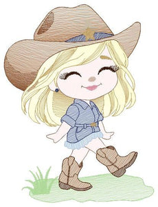 Cowgirl embroidery designs - Cowboy embroidery design machine embroidery pattern - Baby girl embroidery file - Farm cowboy hat wrangler