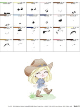 Cargar imagen en el visor de la galería, Cowgirl embroidery designs - Cowboy embroidery design machine embroidery pattern - Baby girl embroidery file - Farm cowboy hat wrangler
