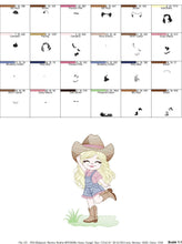 Cargar imagen en el visor de la galería, Cowgirl embroidery designs - Cowboy embroidery design machine embroidery pattern - Baby girl embroidery file - Farm cowboy hat wrangler
