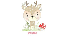 Laden Sie das Bild in den Galerie-Viewer, Deer embroidery design - Animal embroidery designs machine embroidery pattern - Florest embroidery file - Baby boy embroidery Woodland pes
