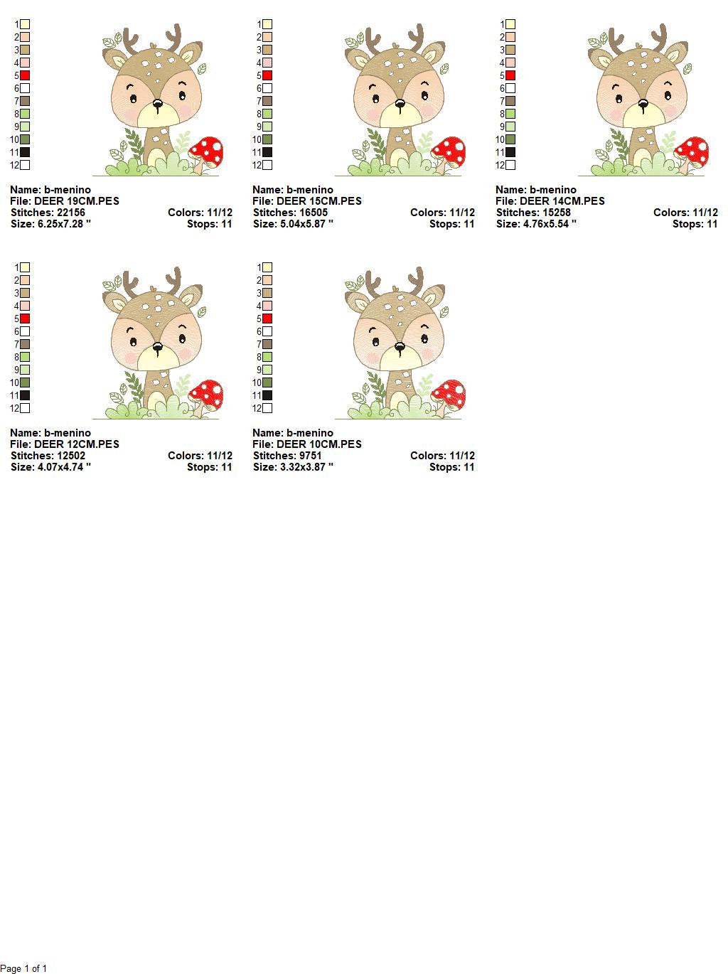 Deer embroidery design - Animal embroidery designs machine embroidery pattern - Florest embroidery file - Baby boy embroidery Woodland pes