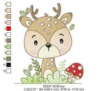 Charger l&#39;image dans la galerie, Deer embroidery design - Animal embroidery designs machine embroidery pattern - Florest embroidery file - Baby boy embroidery Woodland pes
