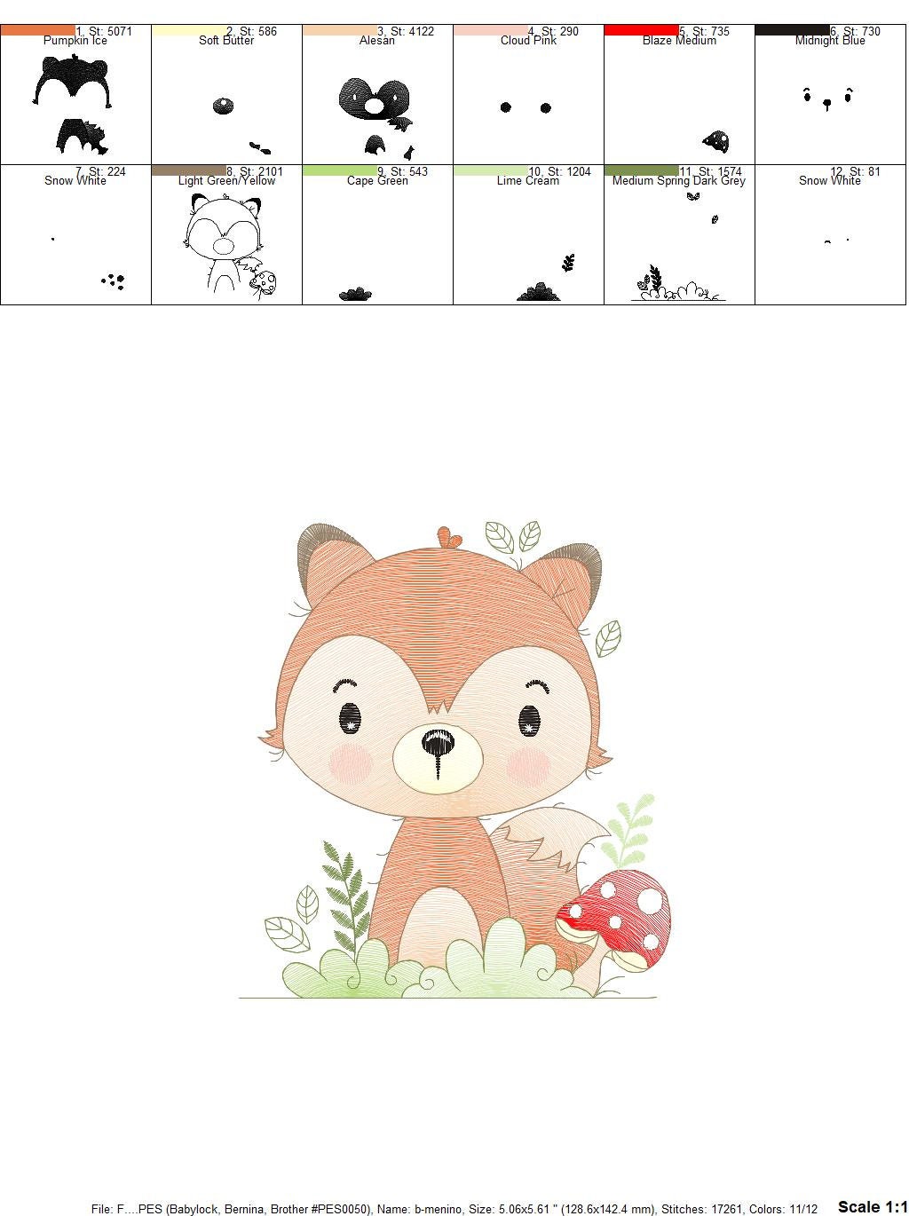 Fox embroidery designs - Red Fox embroidery design machine embroidery pattern - Woodland Animal embroidery file - Baby boy design pes jef