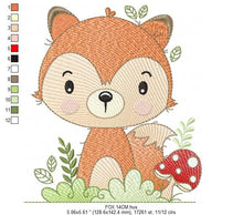 Charger l&#39;image dans la galerie, Fox embroidery designs - Red Fox embroidery design machine embroidery pattern - Woodland Animal embroidery file - Baby boy design pes jef
