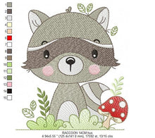 Cargar imagen en el visor de la galería, Raccoon embroidery designs - Animal embroidery design machine embroidery pattern - woodland embroidery file - Baby boy embroidery download
