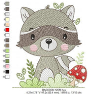 Cargar imagen en el visor de la galería, Raccoon embroidery designs - Animal embroidery design machine embroidery pattern - woodland embroidery file - Baby boy embroidery download
