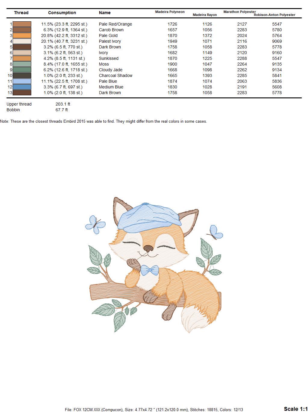 Red Fox embroidery designs - Male Fox with cap embroidery design machine embroidery pattern - Animal embroidery file - instant download pes