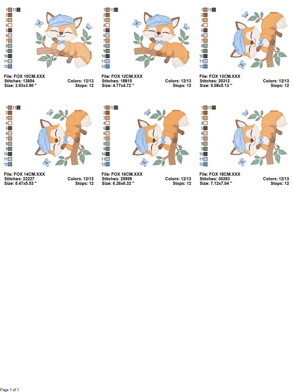 Red Fox embroidery designs - Male Fox with cap embroidery design machine embroidery pattern - Animal embroidery file - instant download pes