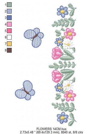 Flower garden embroidery designs - Roses embroidery design machine embroidery pattern - Kitchen towel embroidery file - instant download pes