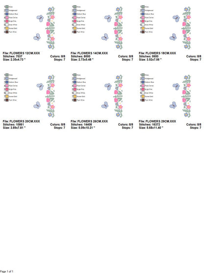 Flower garden embroidery designs - Roses embroidery design machine embroidery pattern - Kitchen towel embroidery file - instant download pes