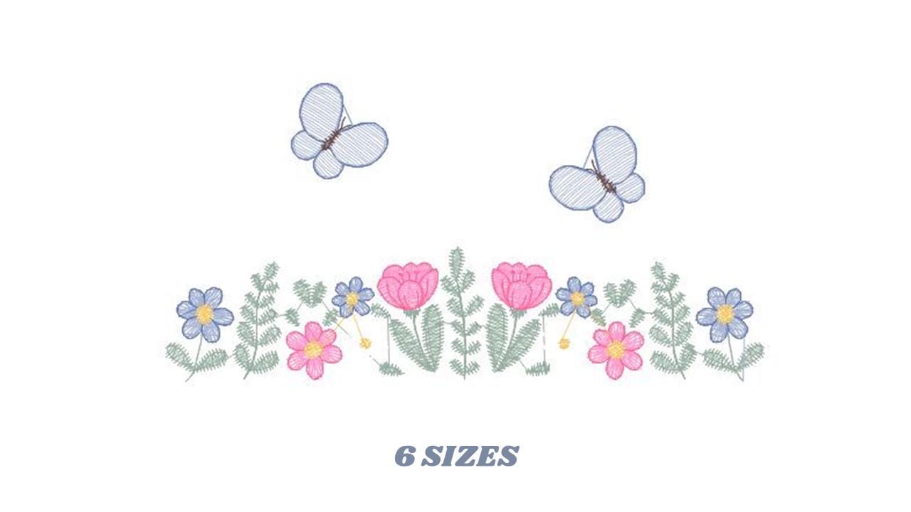 Flower garden embroidery designs - Roses embroidery design machine embroidery pattern - Kitchen towel embroidery file - instant download pes