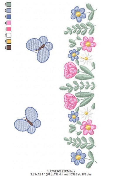 Flower garden embroidery designs - Roses embroidery design machine embroidery pattern - Kitchen towel embroidery file - instant download pes