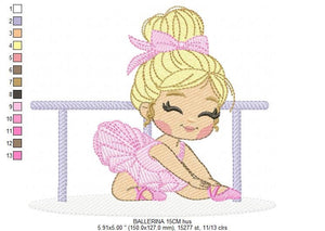 Ballerina embroidery designs - Ballet dancer embroidery design machine embroidery pattern - baby girl embroidery file - instant download jef