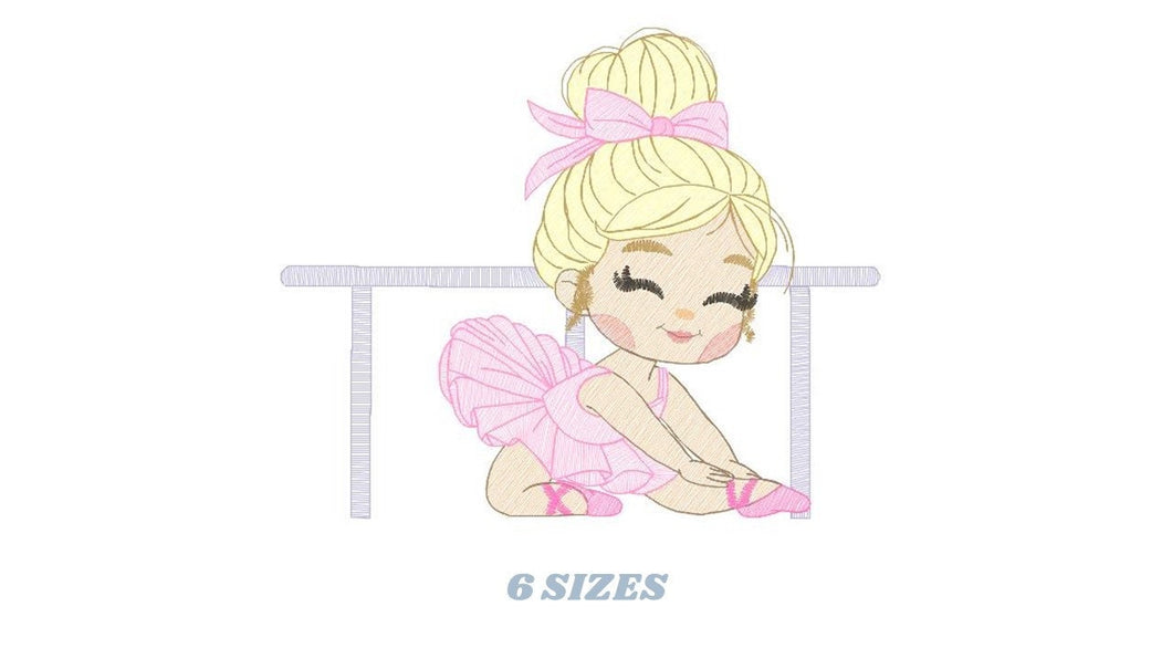 Ballerina embroidery designs - Ballet dancer embroidery design machine embroidery pattern - baby girl embroidery file - instant download jef