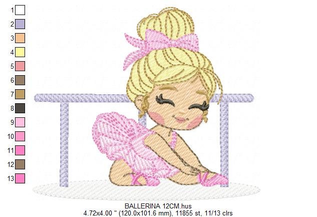 Ballerina embroidery designs - Ballet dancer embroidery design machine embroidery pattern - baby girl embroidery file - instant download jef