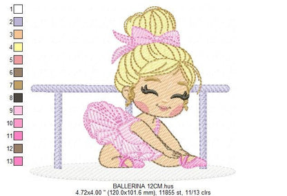 Ballerina embroidery designs - Ballet dancer embroidery design machine embroidery pattern - baby girl embroidery file - instant download jef