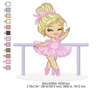 Carica l&#39;immagine nel visualizzatore di Gallery, Ballerina embroidery designs - Ballet dancer embroidery design machine embroidery pattern - baby girl embroidery file - instant download pes
