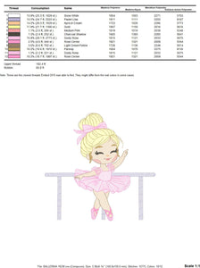 Ballerina embroidery designs - Ballet dancer embroidery design machine embroidery pattern - baby girl embroidery file - instant download pes