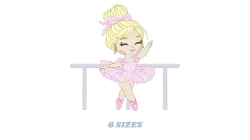 Ballerina embroidery designs - Ballet dancer embroidery design machine embroidery pattern - baby girl embroidery file - instant download pes