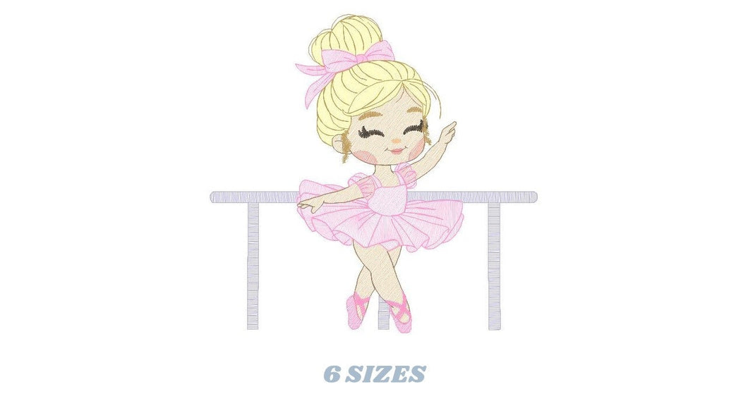 Ballerina embroidery designs - Ballet dancer embroidery design machine embroidery pattern - baby girl embroidery file - instant download pes