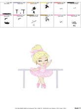 Cargar imagen en el visor de la galería, Ballerina embroidery designs - Ballet dancer embroidery design machine embroidery pattern - baby girl embroidery file - instant download pes
