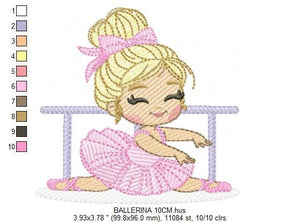 Ballerina embroidery designs - Ballet dancer embroidery design machine embroidery pattern - baby girl embroidery file - instant download hus