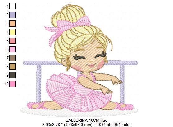 Ballerina embroidery designs - Ballet dancer embroidery design machine embroidery pattern - baby girl embroidery file - instant download hus