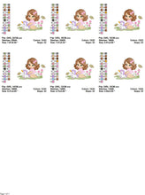 Charger l&#39;image dans la galerie, Baby girl embroidery designs - Children embroidery design machine embroidery pattern - Girl with flower embroidery file princess embroidery
