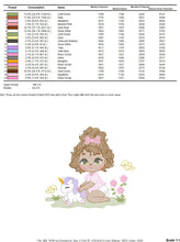 Cargar imagen en el visor de la galería, Baby girl embroidery designs - Children playing embroidery design machine embroidery pattern - Princess flowers unicorn embroidery download
