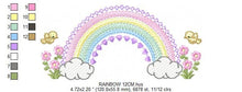 Charger l&#39;image dans la galerie, Rainbow embroidery design - Rainbow with clouds embroidery designs machine embroidery pattern - Baby girl embroidery file - digital download
