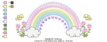 Charger l&#39;image dans la galerie, Rainbow embroidery design - Rainbow with clouds embroidery designs machine embroidery pattern - Baby girl embroidery file - digital download
