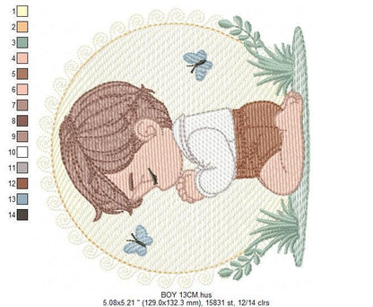 Praying boy embroidery designs - Baby boy embroidery design machine embroidery pattern - Catholic embroidery file - instant download pes jef