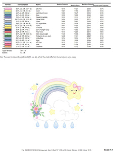 Rainbow embroidery design - Star rain and cloud embroidery design machine embroidery pattern - Baby girl embroidery file - instant download