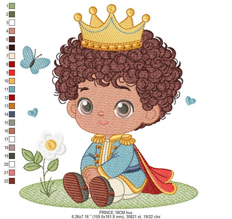 Prince embroidery designs - King embroidery design machine embroidery pattern - Baby boy embroidery file - Fairytale instant download pes