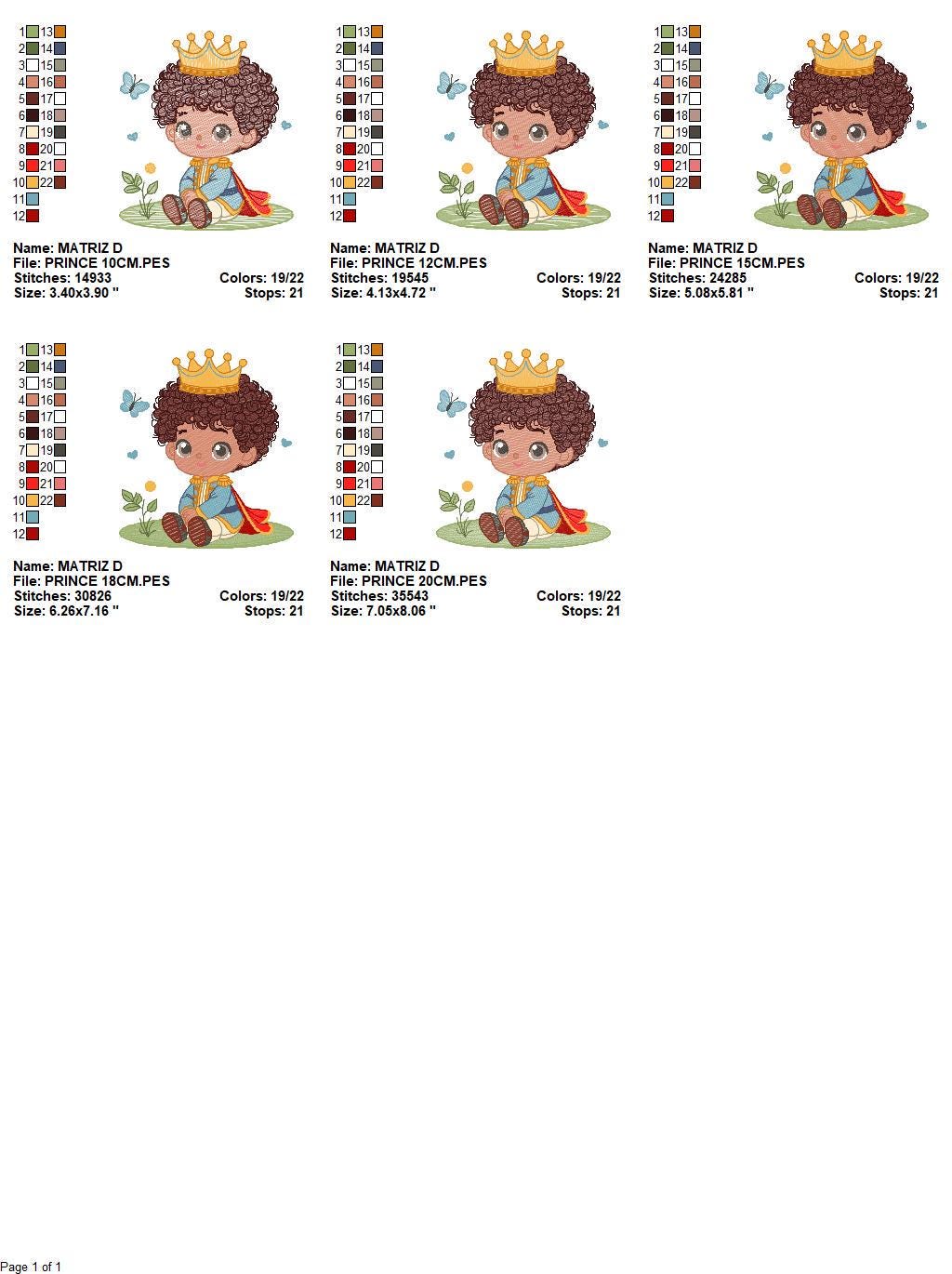 Prince embroidery designs - King embroidery design machine embroidery pattern - Baby boy embroidery file - Fairytale instant download pes