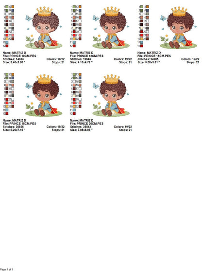 Prince embroidery designs - King embroidery design machine embroidery pattern - Baby boy embroidery file - Fairytale instant download pes