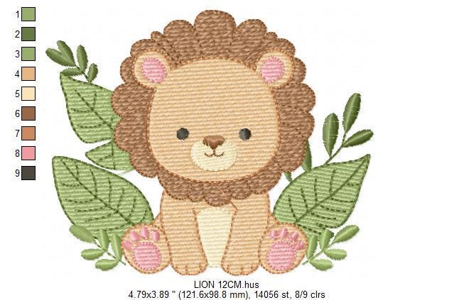 Lion embroidery designs - Safari animal embroidery design machine embroidery pattern - Baby boy embroidery file - Lion King instant download