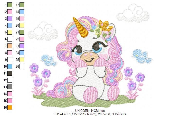 Unicorn embroidery designs - Baby Girl embroidery design machine embroidery pattern - Unicorns embroidery file - Fairy tale magical Fantasy