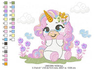 Laden Sie das Bild in den Galerie-Viewer, Unicorn embroidery designs - Baby Girl embroidery design machine embroidery pattern - Unicorns embroidery file - Fairy tale magical Fantasy
