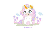 Charger l&#39;image dans la galerie, Unicorn embroidery designs - Baby Girl embroidery design machine embroidery pattern - Unicorns embroidery file - Fairy tale magical Fantasy
