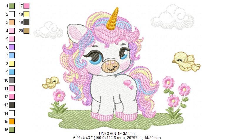 Unicorn embroidery designs - Baby Girl embroidery design machine embroidery pattern - Unicorns embroidery file - Fairy tale magical Fantasy