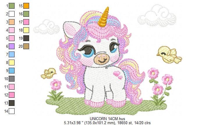 Unicorn embroidery designs - Baby Girl embroidery design machine embroidery pattern - Unicorns embroidery file - Fairy tale magical Fantasy