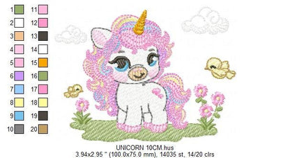 Unicorn embroidery designs - Baby Girl embroidery design machine embroidery pattern - Unicorns embroidery file - Fairy tale magical Fantasy