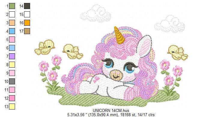 Unicorn embroidery designs - Baby Girl embroidery design machine embroidery pattern - Fairy tale magical Fantasy - instant download pes jef